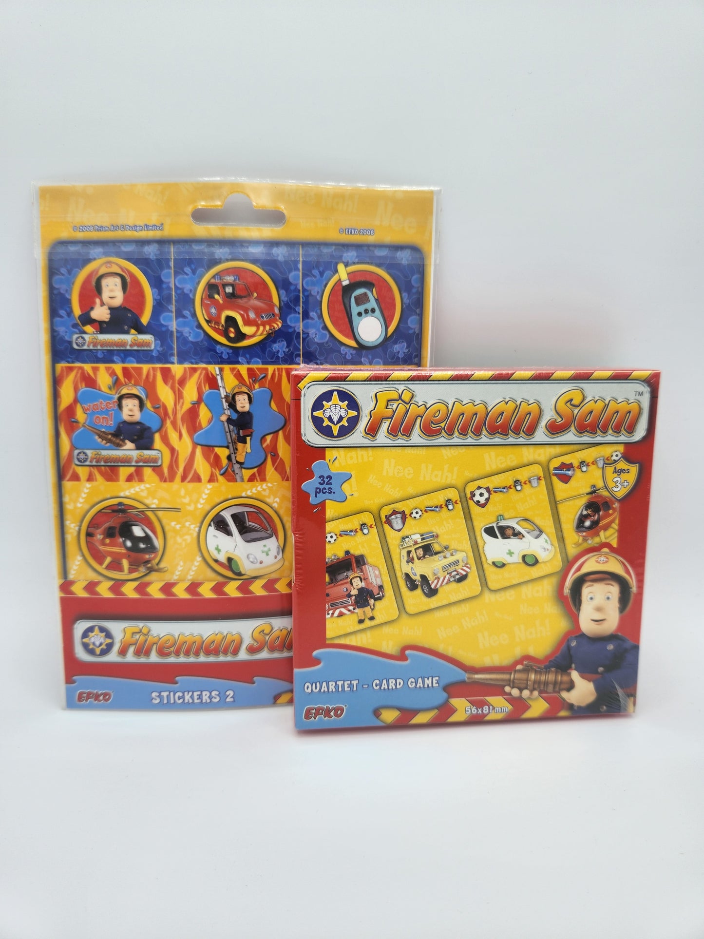 Feuerwehrmann Sam Quartett + Sticker Set